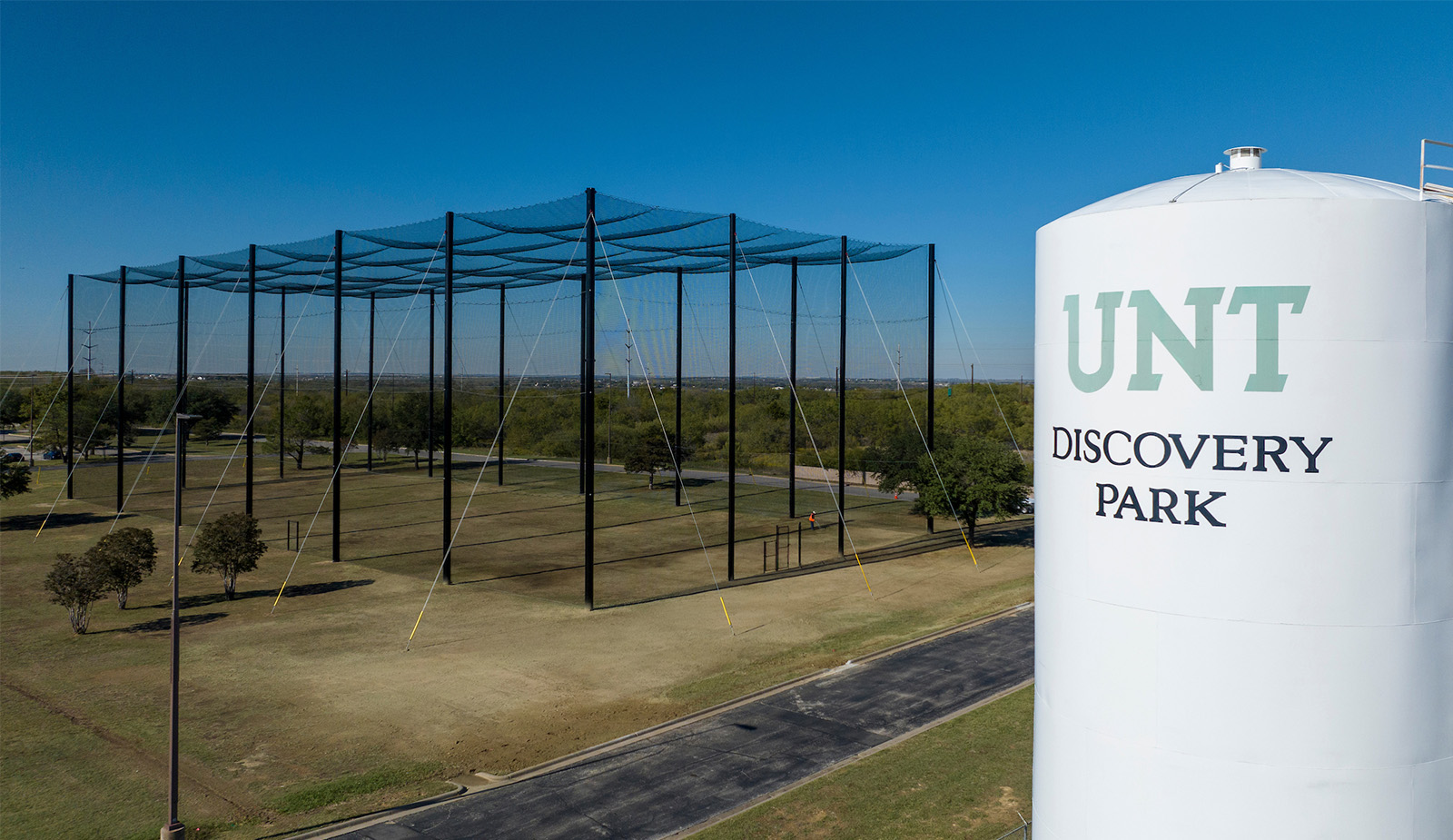 UNT's outdoor netted drone facility photo